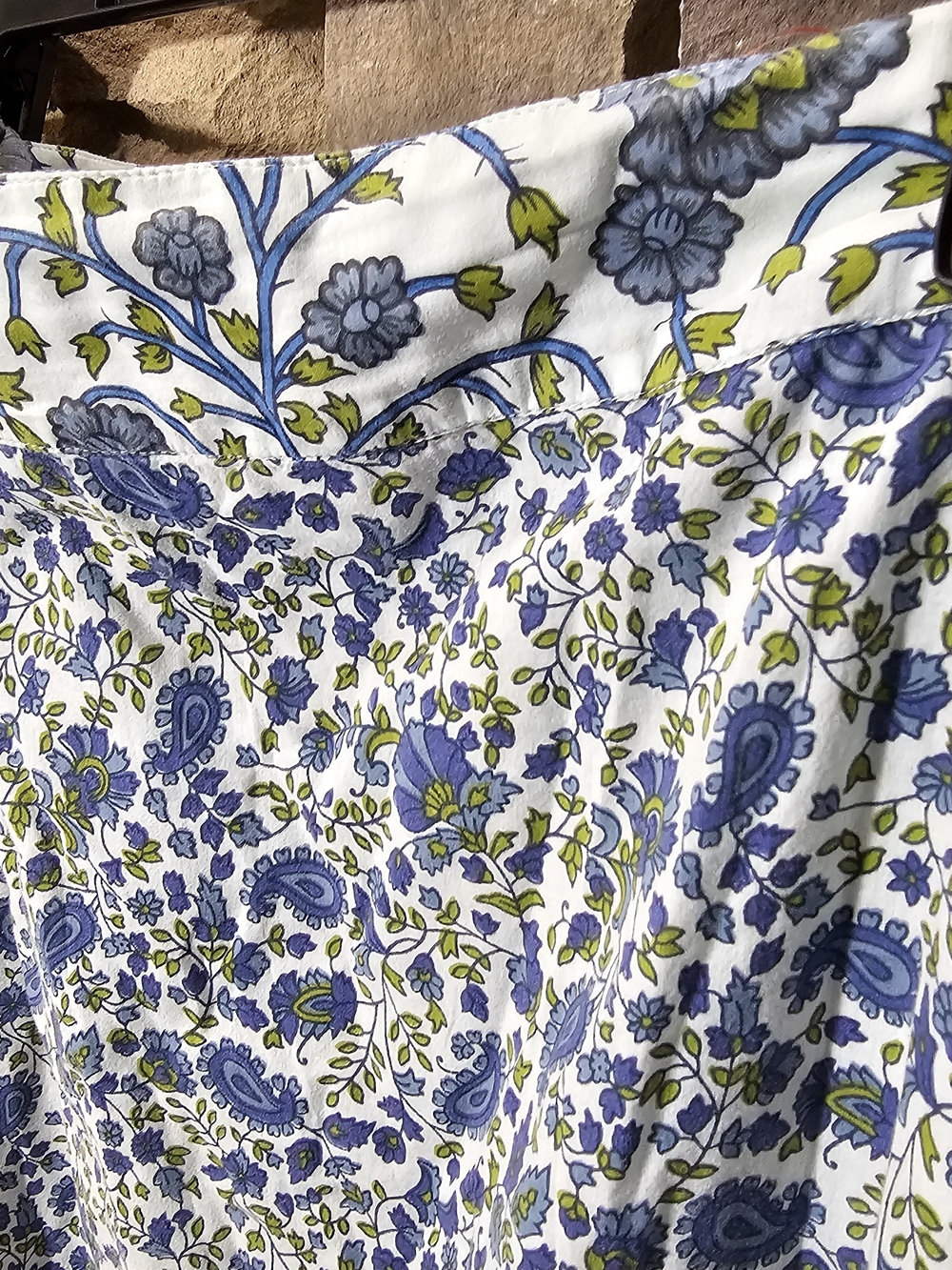 Sundance Blue Floral Blue Wrap Midi Skirt Size 12 - Picture 9 of 10